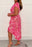 Pink & White Printed Ruffle Dress
