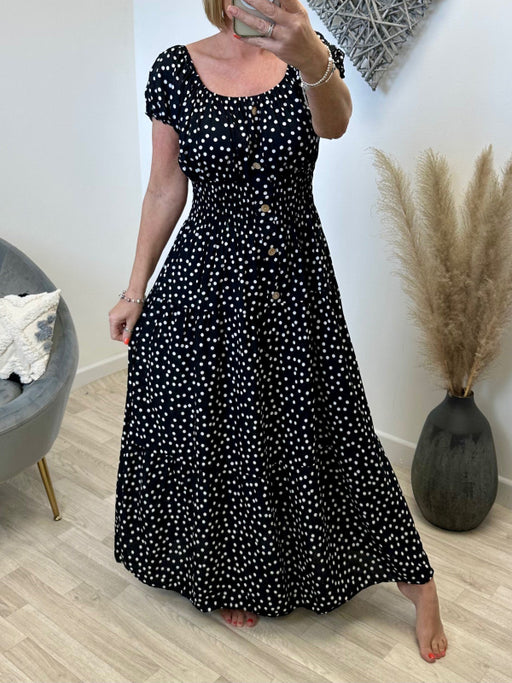 Polka Dot Print Magic Long Maxi Dress
