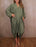 Bohemian Solid Colour  Loose V-Neck Dress