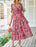 Summer Boho Dress Tie Front Deep V Neck Cutout Short Sleeve Floral Casual Party Beach Maxi Dresses