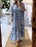Bohemian retro printed maxi dress