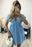 Tiered Ruffle Blouse V-Neck Mini Dress