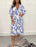 Bohemian casual print V-neck waist wrap dress